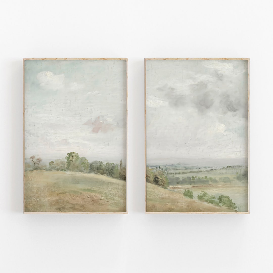 Vintage Landscape Print Set of 2, Antique Art Prints, Gallery Wall Set ...