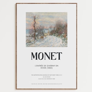 Claude Monet Winter Landscape Art Print: Vintage Exhibition Poster (Digital Download)