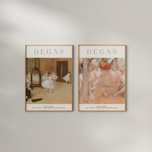 Vintage Art Set of 2, Degas Print, Living Room Print, Degas Art Exhibition Poster, Degas Gallery Wall Art, Ballerina Dance Wall Art
