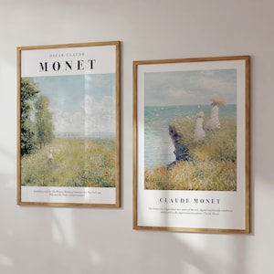 Claude Monet Art Set of 2, Monet Print, Landscape Poster, Nature Art, Monet Art Exhibition Poster, Monet Gallery Wall Art, Poster