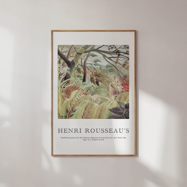 Henri Rousseau Art Print , Vintage Poster, Colorful Print, Oil Painting Art Exhibition Poster, Mid Century, Gallery Wall Art, Home Decor