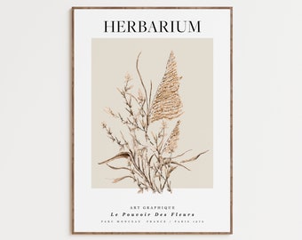 Vintage Herbarium Print: Botaniczny plakat z akwarelą roślinną (do pobrania cyfrowego)