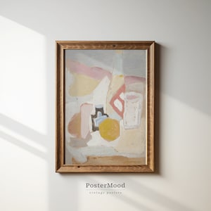 Abstract Oil Painting, Pastel Color Wall Art, Vintage Wall Art, Bedroom Decor, Large Wall Art, Downloadable Prints, Modern Farmhouse Print