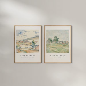 Paul Cezanne Art Set of 2, Cezanne Print, Vintage Poster, Nature Art, Antique Art, Cezanne Art Exhibition Poster, Cezanne Gallery Wall Art