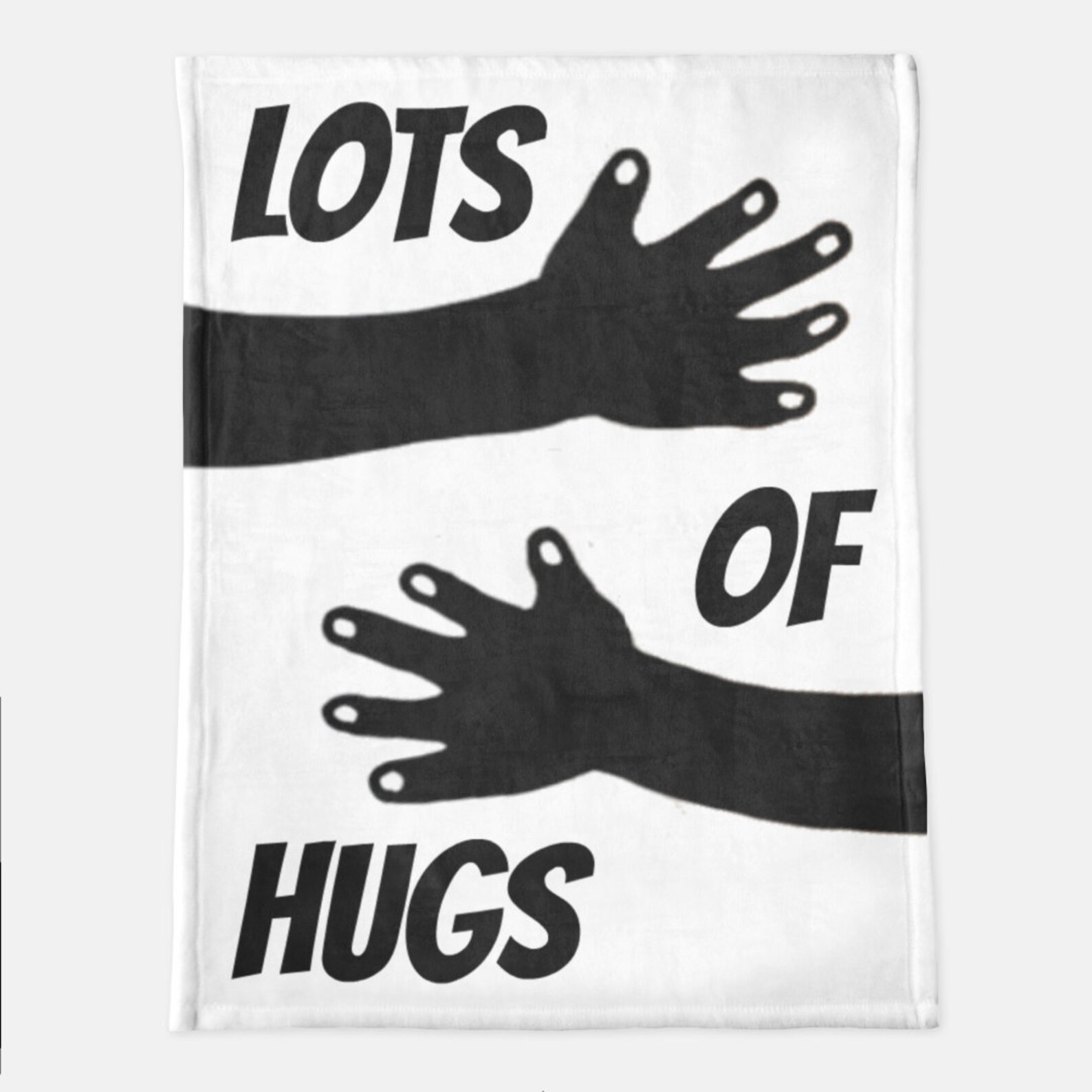 Adult Minky Blanket Lots of Hugs Blanket Black and White Throw Etsy
