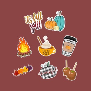 Fall Stickers | Autumn Stickers | Sticker Pack | Planner Stickers | Weatherproof | Laptop Sticker | Water Bottle | Die Cut | Gift Idea