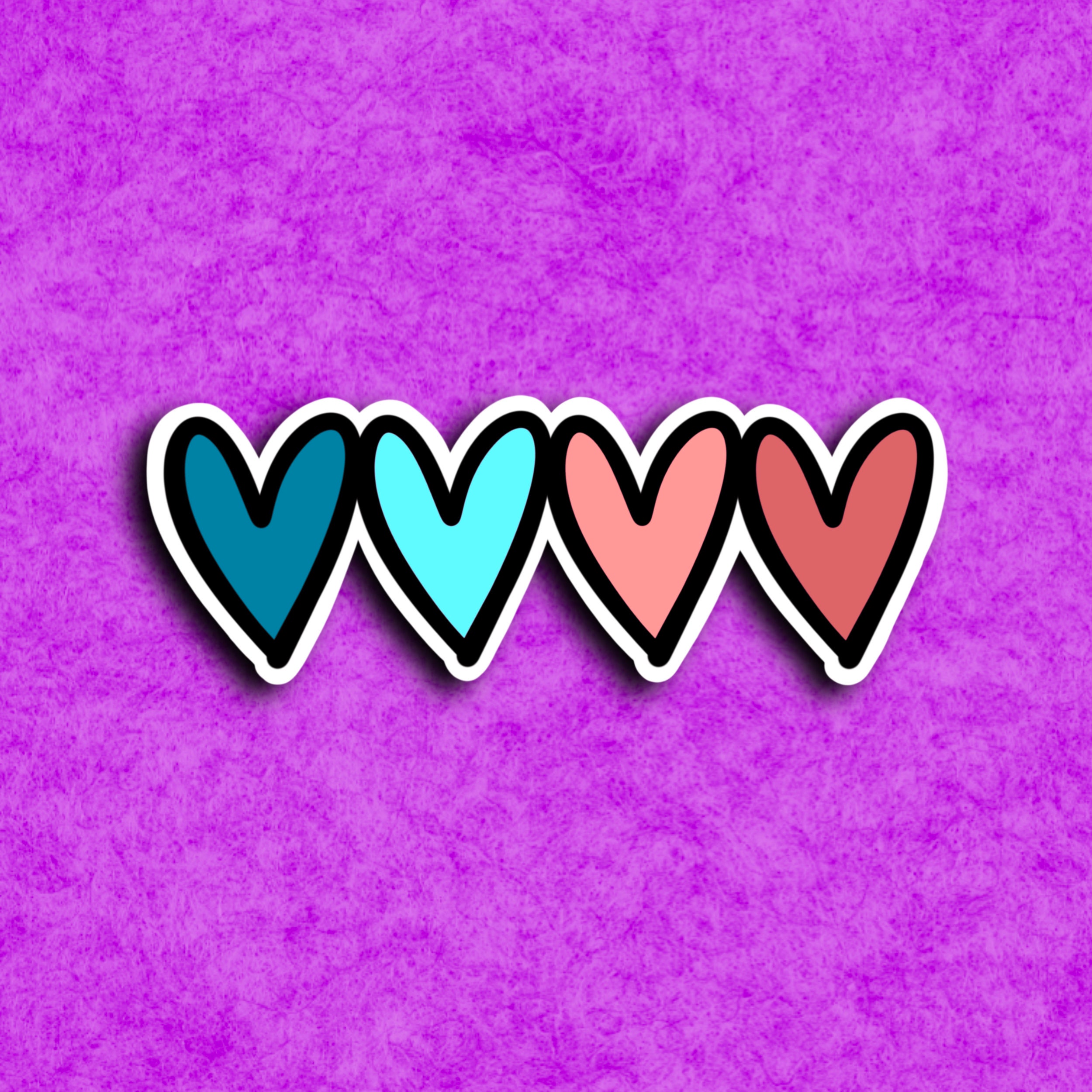 Hearts Sticker Weatherproof Sticker Laptop Sticker Water Etsy UK