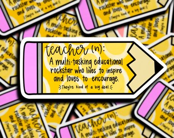 Teacher Sticker | Pencil Sticker | Weatherproof Sticker | Laptop Sticker | Water Bottle Sticker | Die-Cut | Gift Idea | Teacher Appreciation