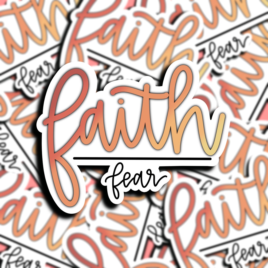 Faith Over Fear Handwritten Sticker Christian Sticker Etsy UK