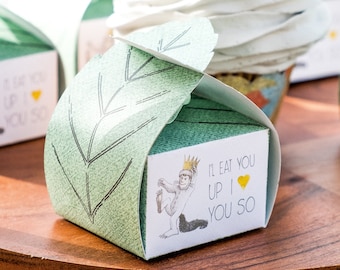 where the wild things are printable party favor box, party box, wild one party decor, first birthday party, wild things printable party box