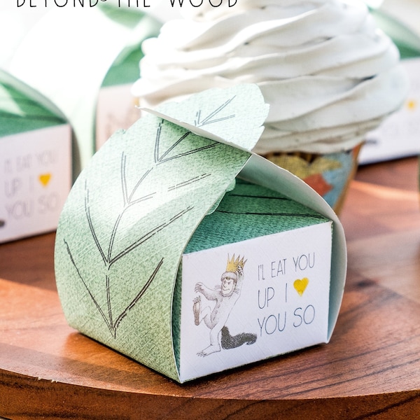 where the wild things are printable party favor box, party box, wild one party decor, first birthday party, wild things printable party box