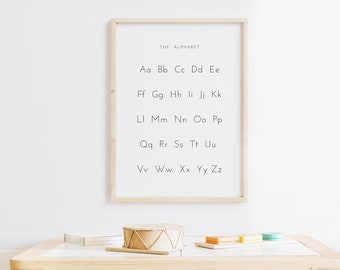 ABC Poster, Educational Alphabet Art, Homeschool Decor (Digital Download)
