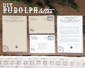 Rudolph christmas letter, reindeer letter, rudolph stationary, add your own text, letter from rudolph, diy rudolph letter, north pole letter