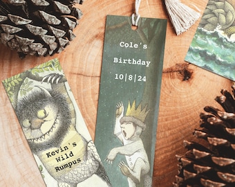 where the wild things are printable bookmarks, book place holder, wild one party favor, first birthday, wild one party gift, kid's library