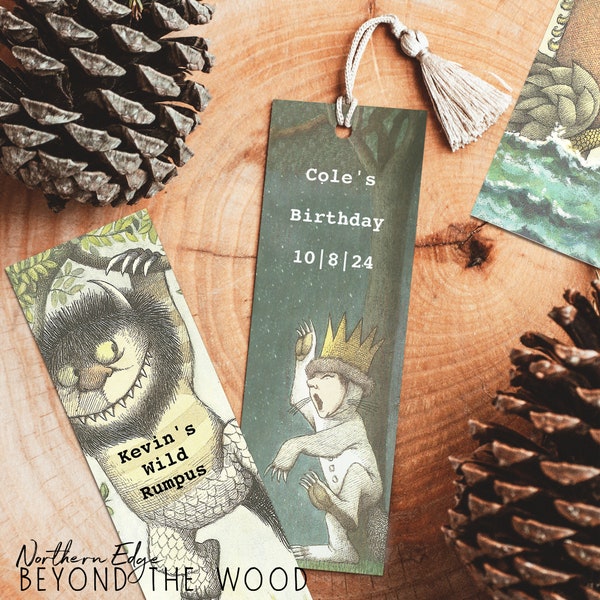 where the wild things are printable bookmarks, book place holder, wild one party favor, first birthday, wild one party gift, kid's library