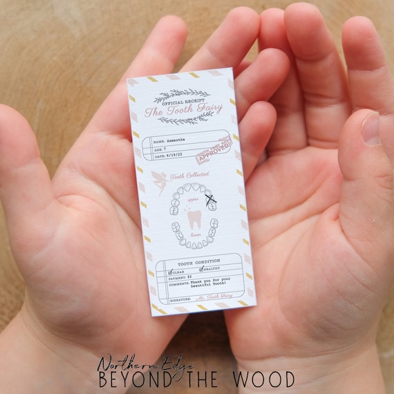 Personalize Mini Tooth Fairy Receipt, printable tooth fairy, receipt from tooth fairy, diy tooth fairy note, tooth fairy gift, lost tooth