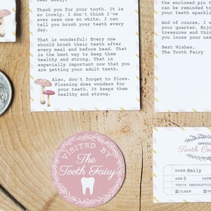 Personalize Mini Tooth Fairy Letter &amp; Certificate, Printable Toothfairy ...