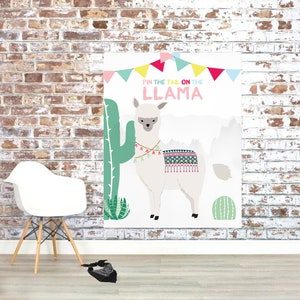 pin the tail on the llama, party game, pin the tail on the donkey, printable party game, llama game, llama party, diy party, fiesta party