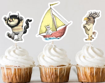 wo die wilden Dinge sind Cupcake Toppers, Cupcake Topper, wilde Party Dekor, erste Geburtstagsparty, wilde Sache Party Dekor, wilde