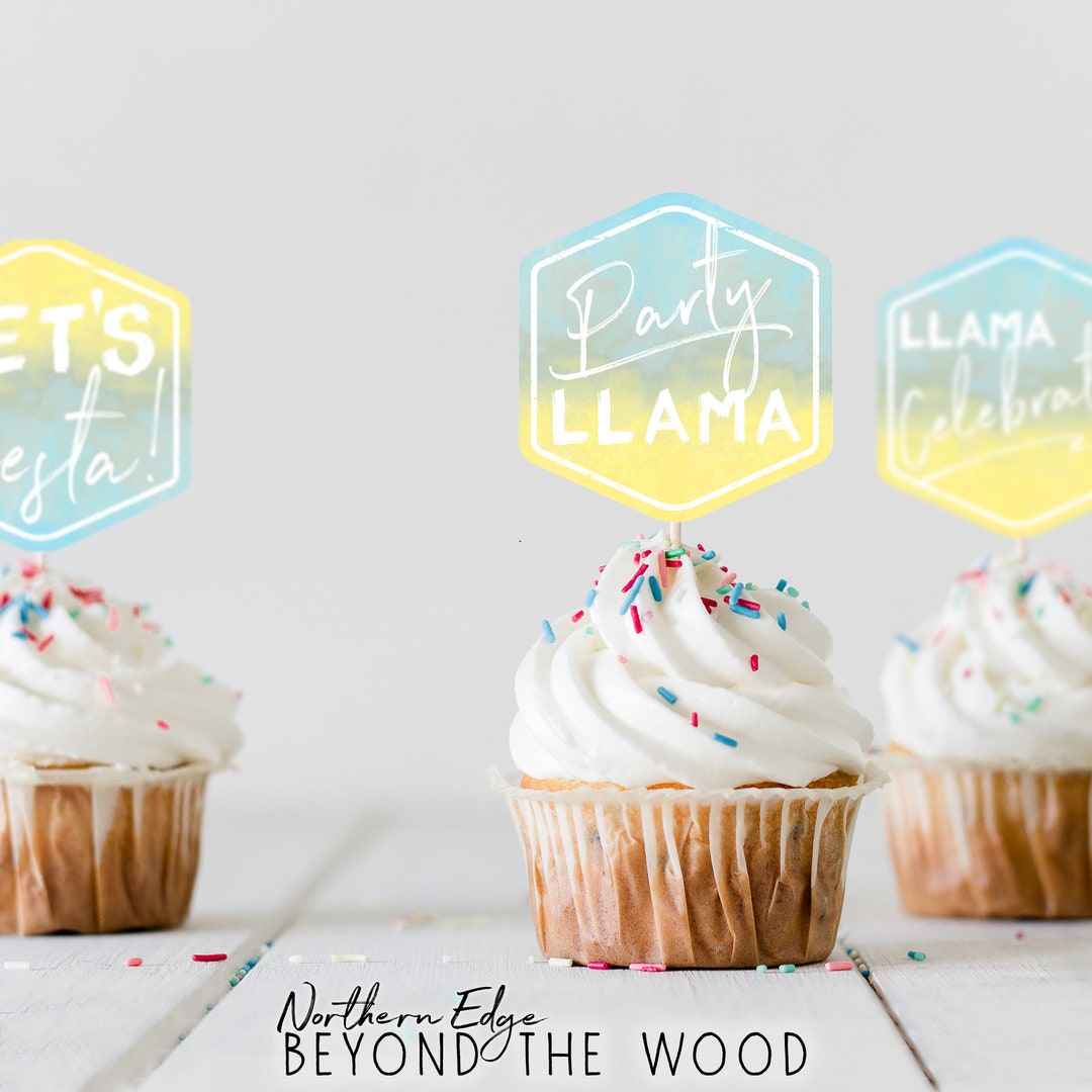 Llama Printable Cupcake Toppers Cupcake Toppers Fiesta Party - Etsy