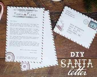 Santa letter, santa claus letter, santa stationary, custom santa letter, letter from santa, diy santa letter, north pole letter, santa claus