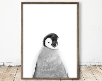 penguin print, baby penguin print, arctic print, baby penguin art, penguin photo, penguin nursery, printable nursery art, nursery arctic art