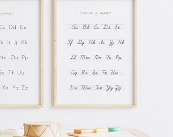 Cursive ABC Poster, educational poster, cursive poster, alphabet art, educational cursive poster, homeschool materials, abc nursery 2020103