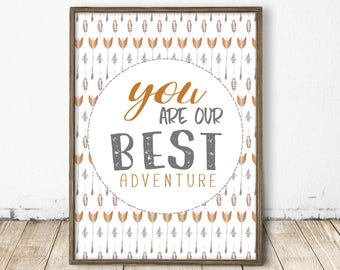 best adventure quote, adventure print, adventure nursery print, forest nursery print, nature children's art, forest animal, woodland cabin