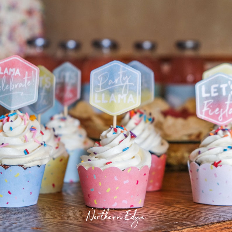Llama Cupcake Toppers Printable