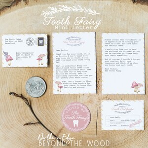 Personalize Mini Tooth Fairy Letter &amp; Certificate, Printable Toothfairy ...