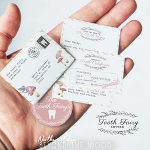 Personalize a carta e o certificado da Mini Fada do Dente, fada do dente para impressão, carta da fada do dente, nota da fada do dente faça você mesmo, fada do dente para impressão