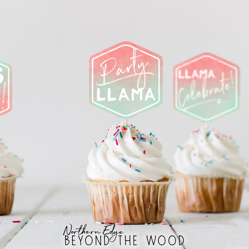 Llama Printable Cupcake Toppers Cupcake Toppers Fiesta Party - Etsy
