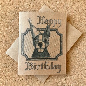 Carte d'anniversaire Boston Terrier