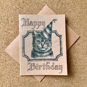 Carte d'anniversaire chat tigré