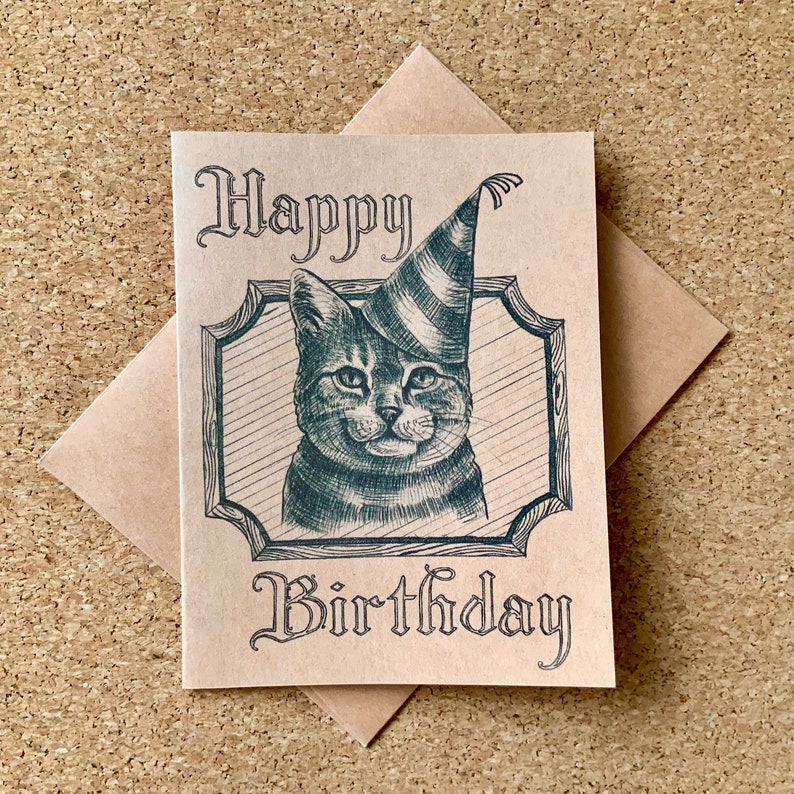 Tabby Cat Birthday Card - Etsy