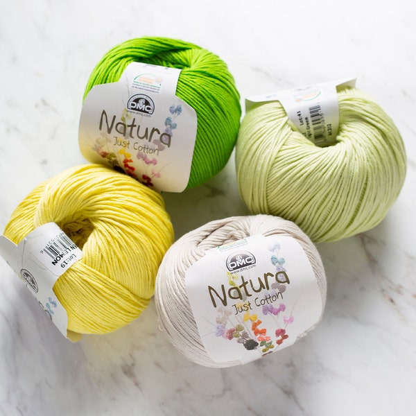 DMC Natura Just Cotton, Knitting and Crocheting yarn made with 100% combed cotton for  infants, children, adults, and home decor projects.
