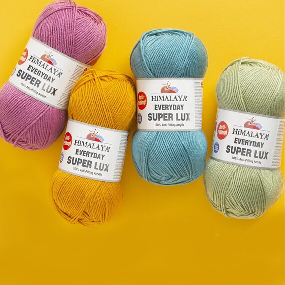 Himalaya Everyday Super Lux, Himalaya Yarn, Super Lux Yarn, 100%  Antipilling Acrlylic Yarn, Yarn, Knitting, Blanket Yarn, Cardigan Yarn 