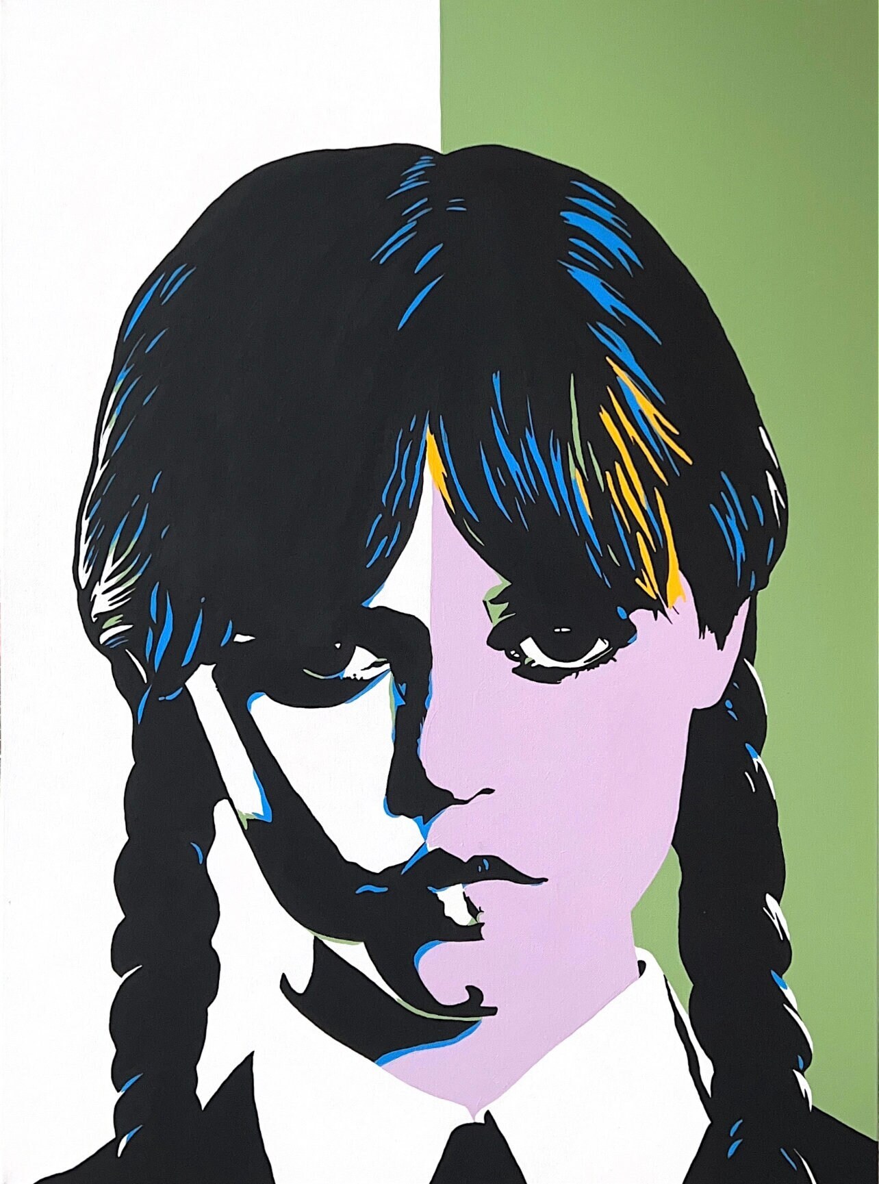 Wednesday Adams Original Art Acrylic Canvas Painting Jenna Ortega