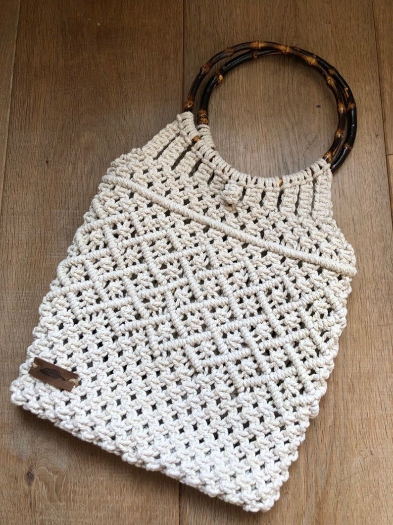 Handgeknoopte Macrame  tas  van Sas Etsy