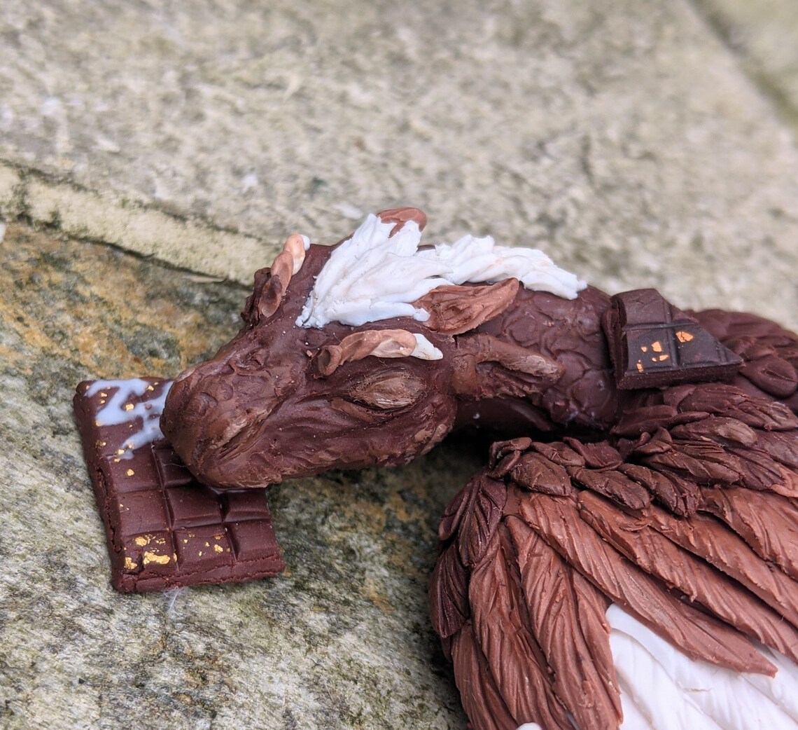 Chocolate dessert themed baby dragon sculpture Etsy