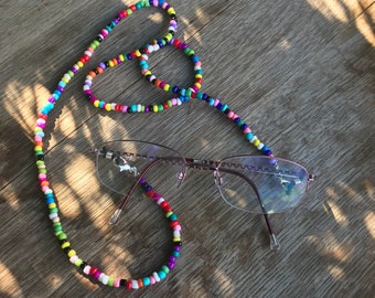 Boho hipster eyeglass necklace, eye glasses chains, eye wear retainer, colorful sunglasses strap, Hip style eyeglass cord, more colors