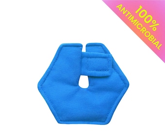 Antimicrobial G-Tube Pad in Blue for Feeding Tube, Button, Mickey, Gastrostomy feeding, tubies - Absorbent and soft! Washable, Reusable