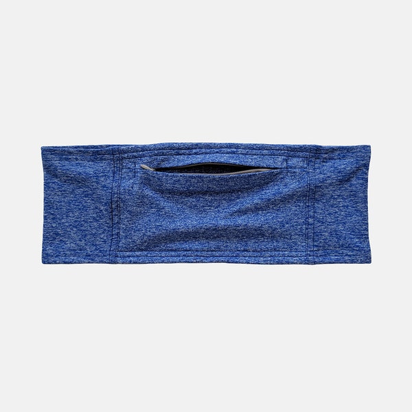 Ceinture de pompe à insuline en Indigo pour le diabète - Ceinture Softstretch avec poche zippée dissimulée pour l'administration d'insuline - Medtronic, Omnipod, Tandem