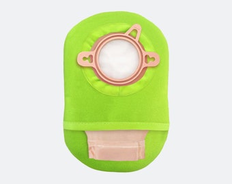 Ostomy Pouch Cover in LIME for Colostomy, Ileostomy, Urostomy Bag - Stoma - Water-resistant - Eco-PUL - Flips open for easy empty