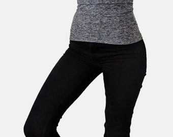 SoftStretch Waistband in CHARCOAL w/ mild compression for Ostomy, Surgery Recover, Feeding Tube, Catheter Support, Feeding Tube, Maternity