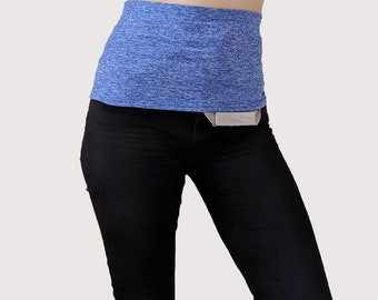 SoftStretch-tailleband in indigo met milde compressie voor stoma, operatieherstel, voedingssonde, katheter, voedingssonde, moederschap