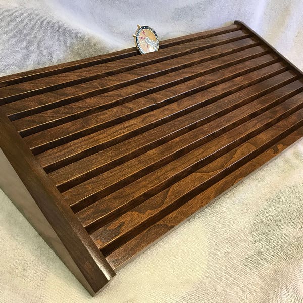 100 Coin Stained Cherry Challenge Coin Display Rack