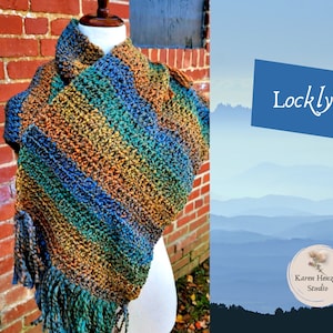 Hand-Made Crochet Shawl - Scarf with Fringe - "Locklyn" | scarf | prayer shawl | Gift for Women | handmade | Crochet Shawl | Women |