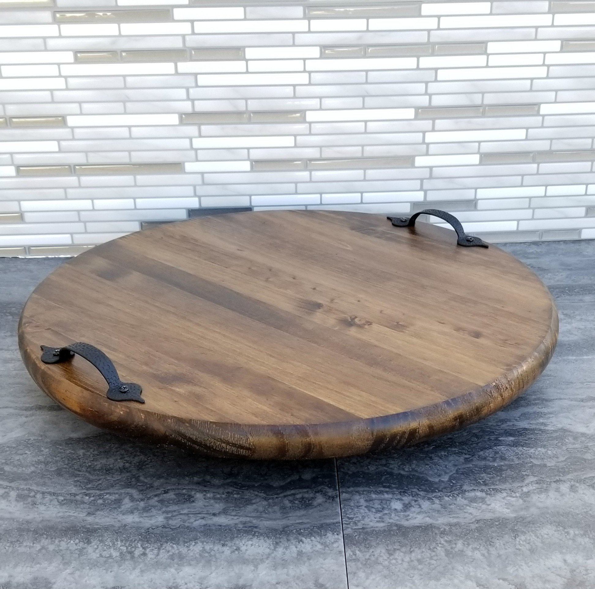 Lazy Susan Personalized / Wood Lazy Susan With Handles / Etsy