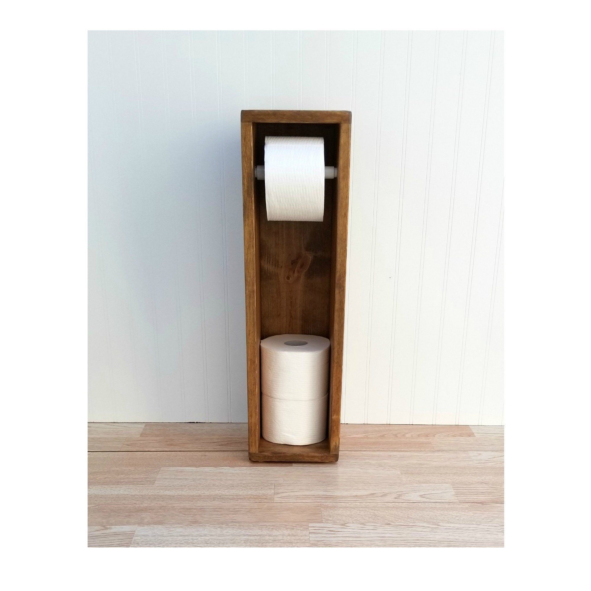 Toilet Paper Holder Stand / Small Bathroom Storage / Free Etsy